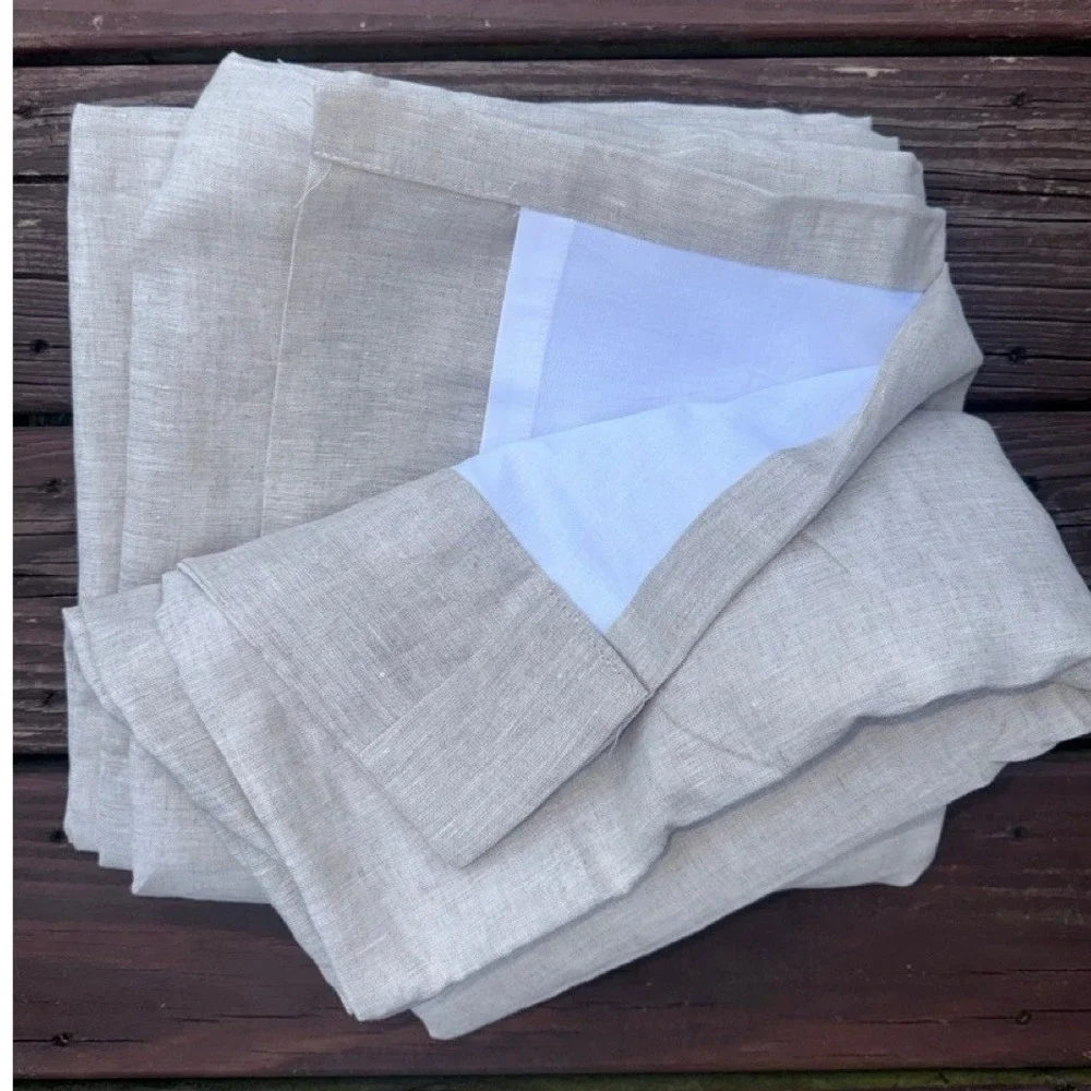 Quince European Linen Curtain Panel Flax 48x96 Neutral Boho Farmhouse NWOT